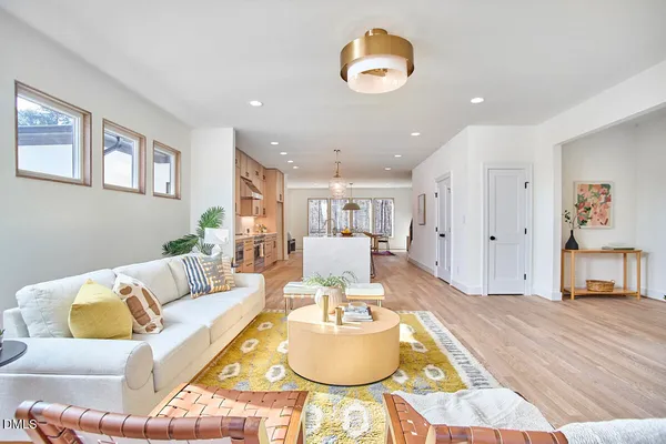 a kitchen with lots of counter top space