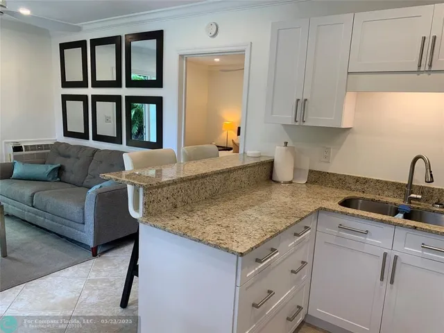 a view of a yard with plants and trees