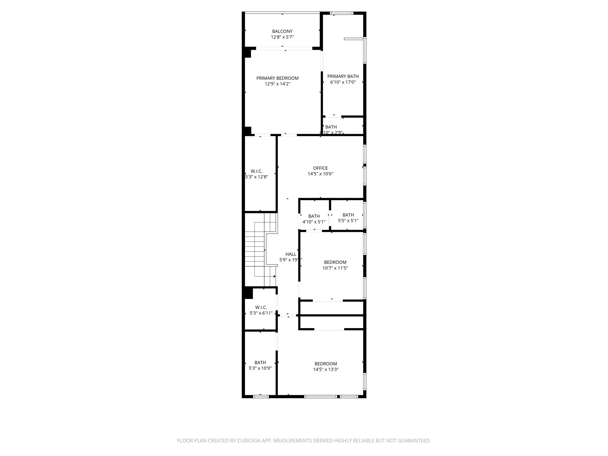 505 Middle Street Houston, TX 77003 - Photo 46 of 46 This second-floor digital floor plan showcases a spacious layout featuring a luxurious primary suite with a private balcony, multiple bedrooms, an office, and ample storage, perfect for modern living.