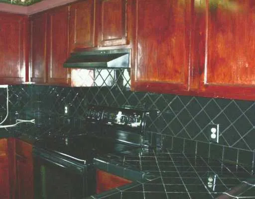a bathroom with a mirror and a shower