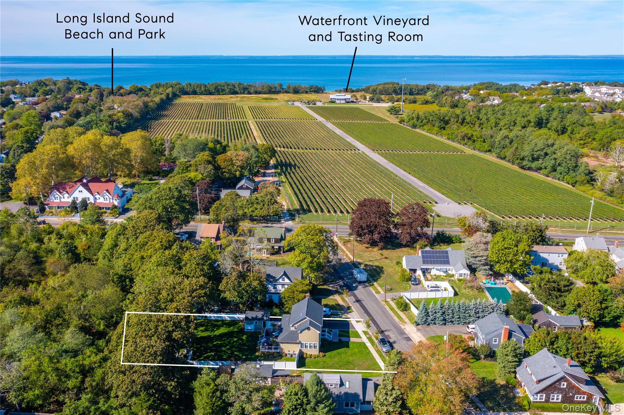 619 Bailey Avenue Greenport, NY 11944 - Photo 32 of 34 Aerial View Looking North From House