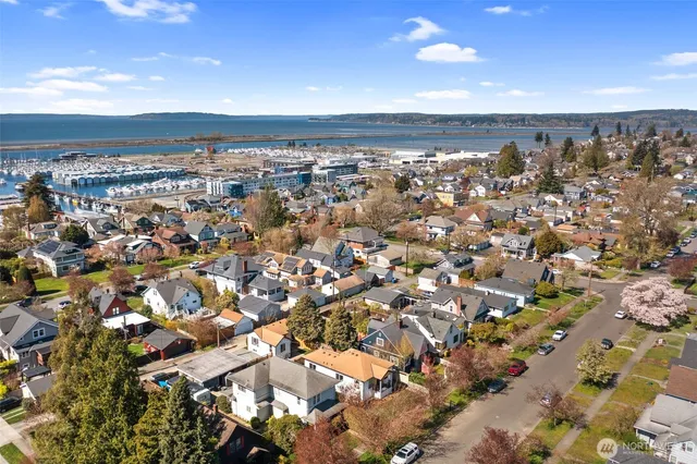 an aerial view of multiple house