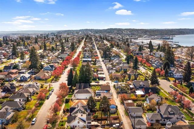 an aerial view of a city
