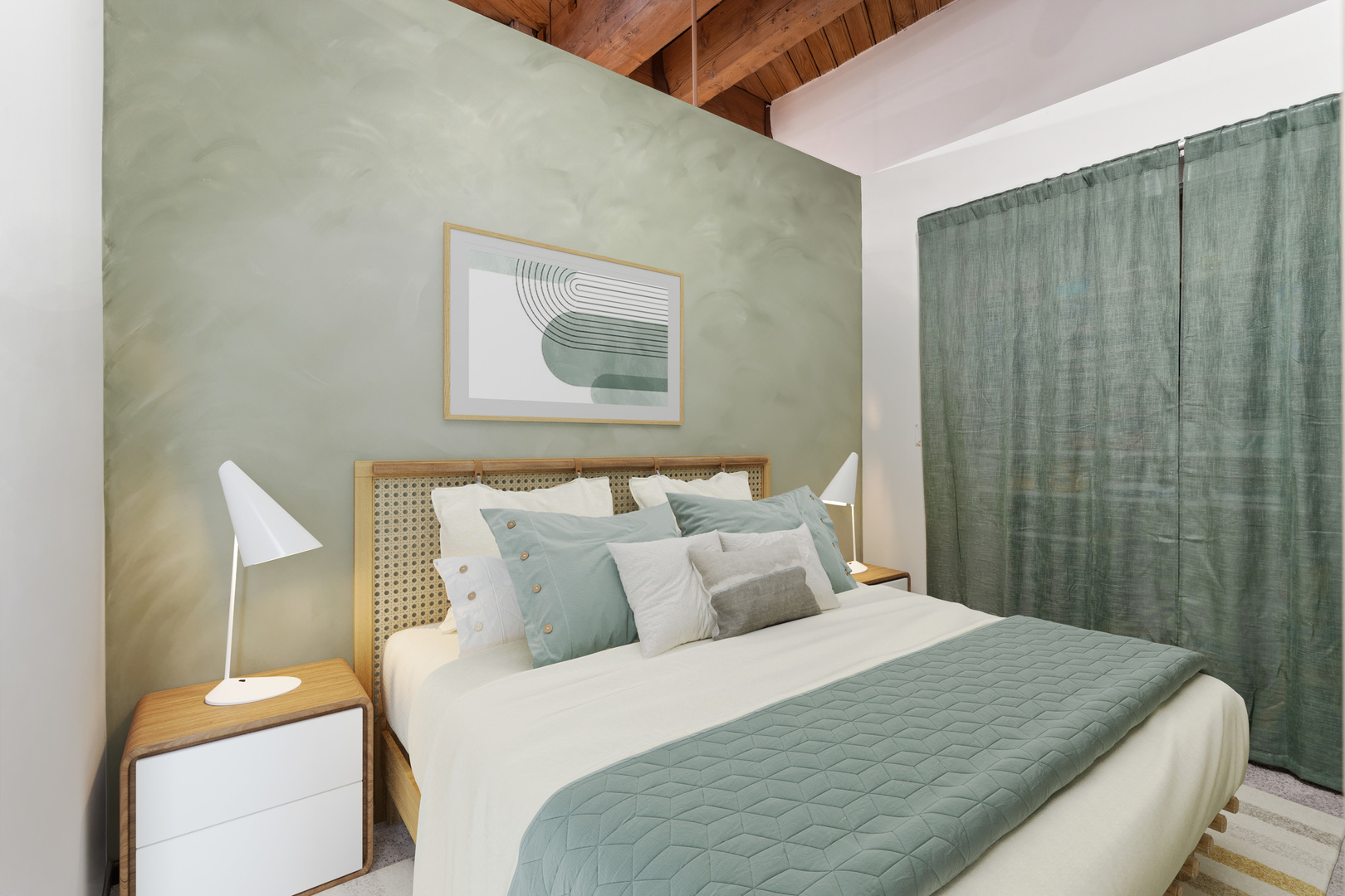1040 West Adams Street, Unit 308 Chicago, IL 60607 - Photo 23 of 40 a bedroom with a bed and a painting on the wall