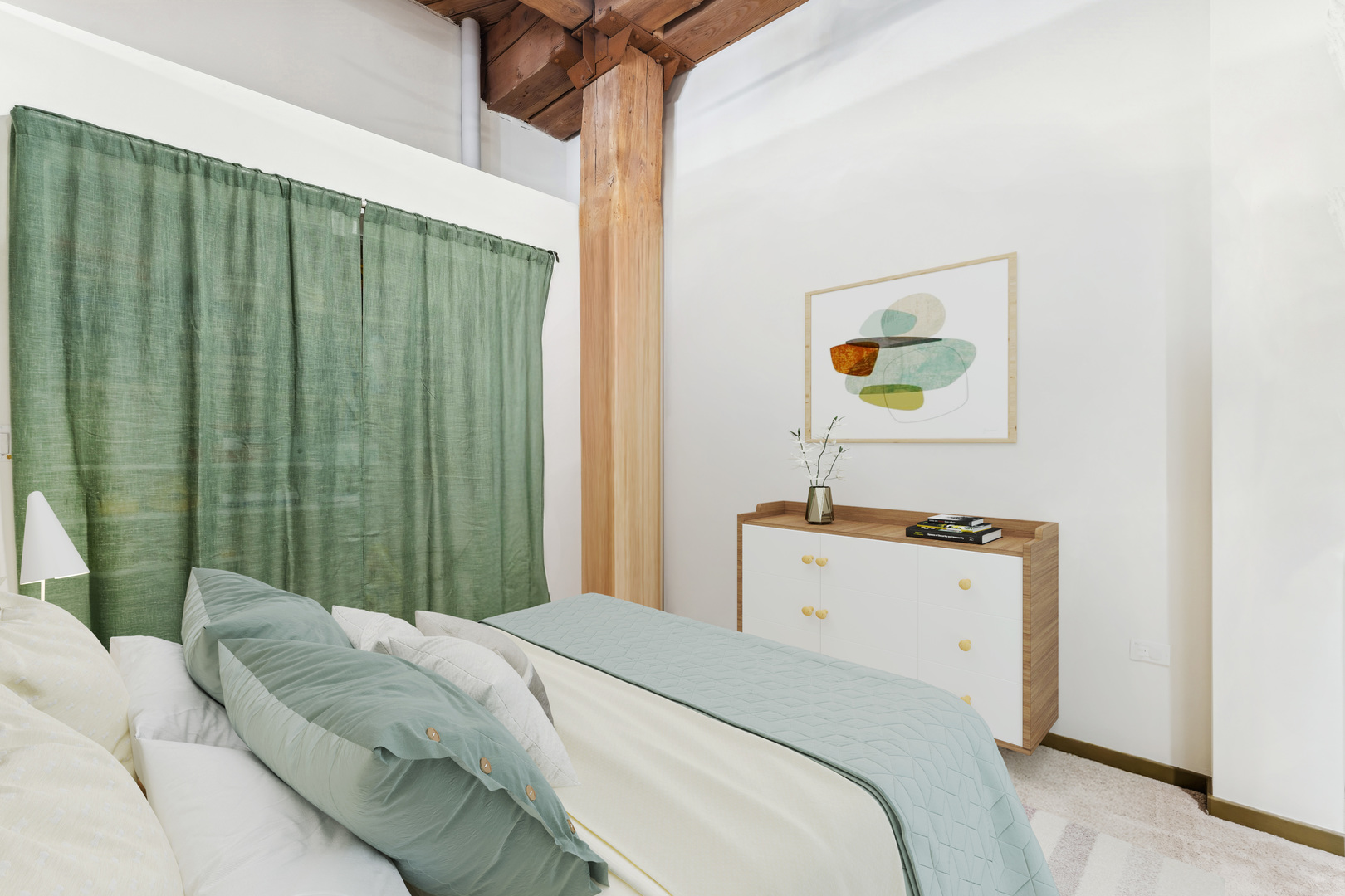 1040 West Adams Street, Unit 308 Chicago, IL 60607 - Photo 24 of 40 a bedroom with a bed and a painting on the wall