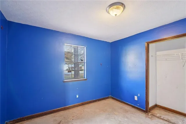 an empty room with a window