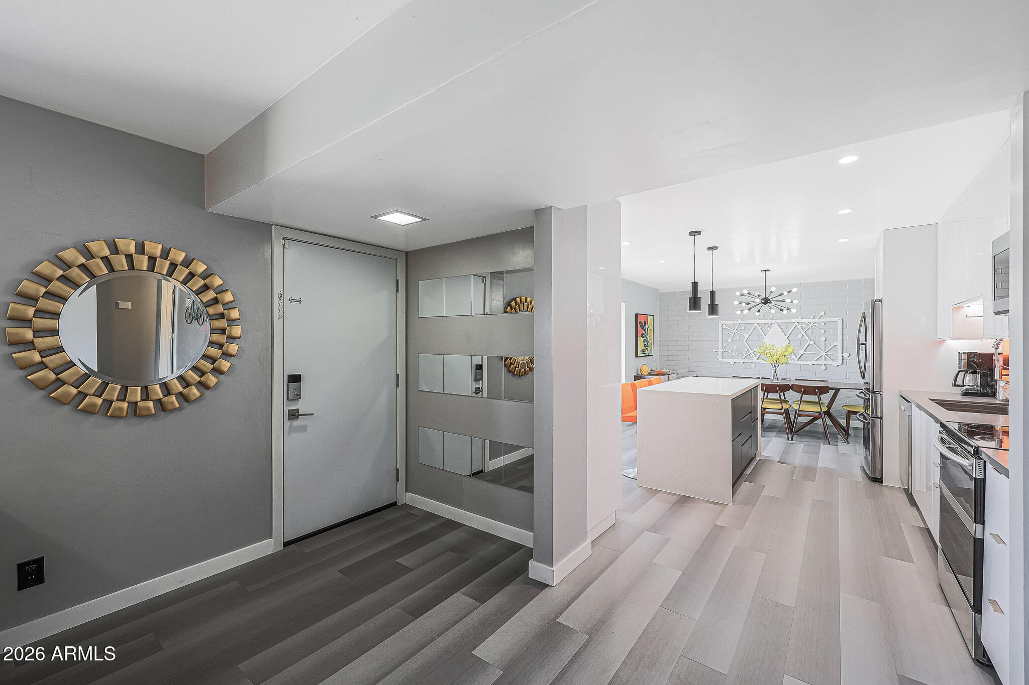 2201 East Marilyn Road Phoenix, AZ 85022 - Photo 11 of 47 a view of kitchen with furniture and wooden floor