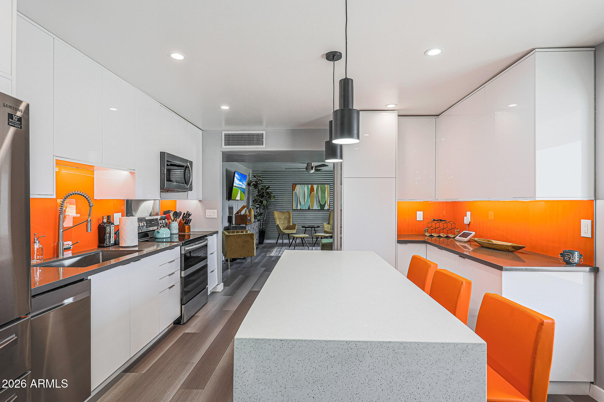 2201 East Marilyn Road Phoenix, AZ 85022 - Photo 14 of 47 a large kitchen with stainless steel appliances kitchen island a large counter top
