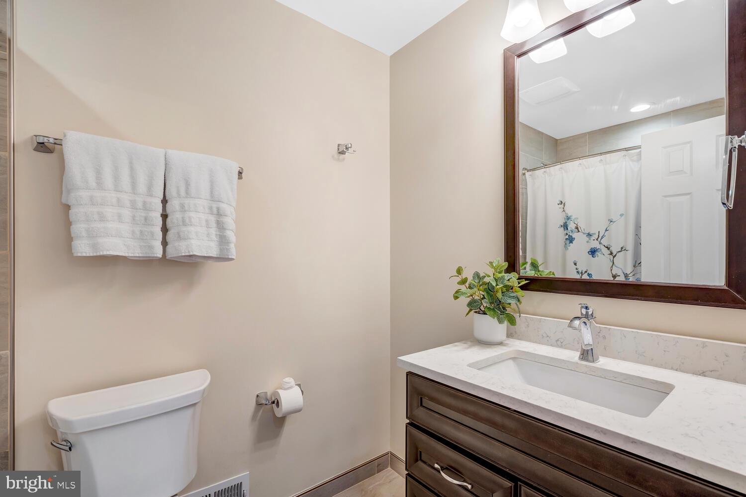 723 Forest Park Road Great Falls, VA 22066 - Photo 37 of 71 a bathroom with a sink a toilet and mirror