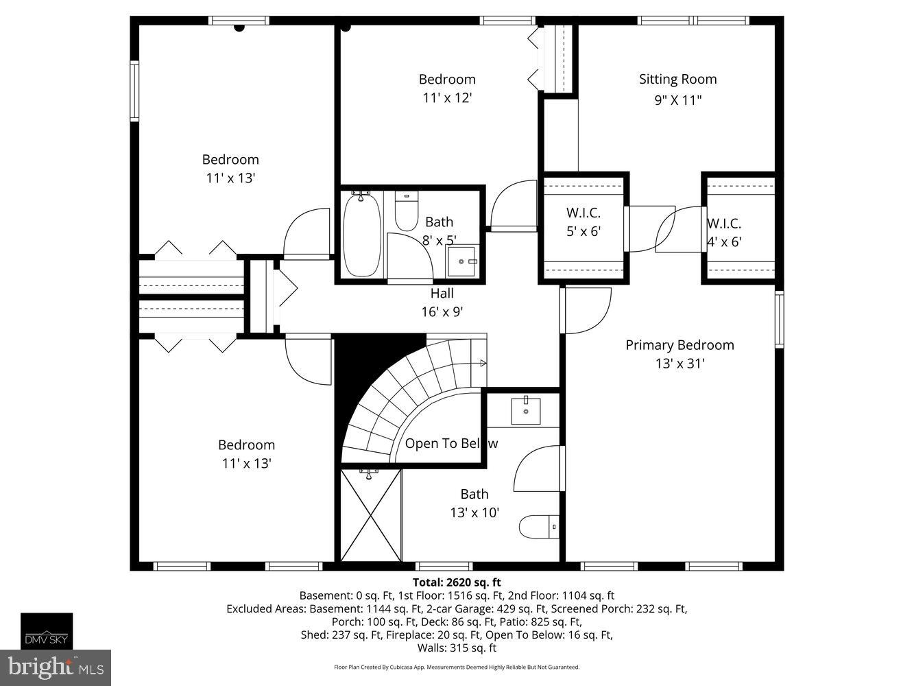 723 Forest Park Road Great Falls, VA 22066 - Photo 69 of 71 Upstairs floor plan