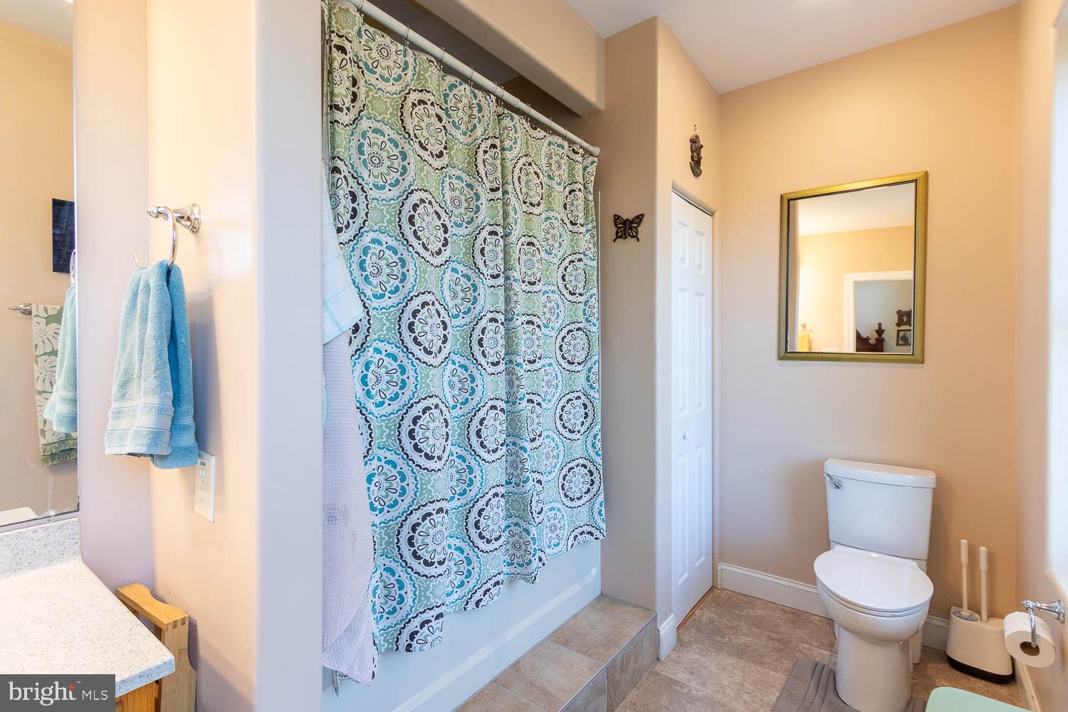 321 Mount Nittany Road Lemont, PA 16851 - Photo 16 of 43 a a bathroom with a toilet and a shower curtain