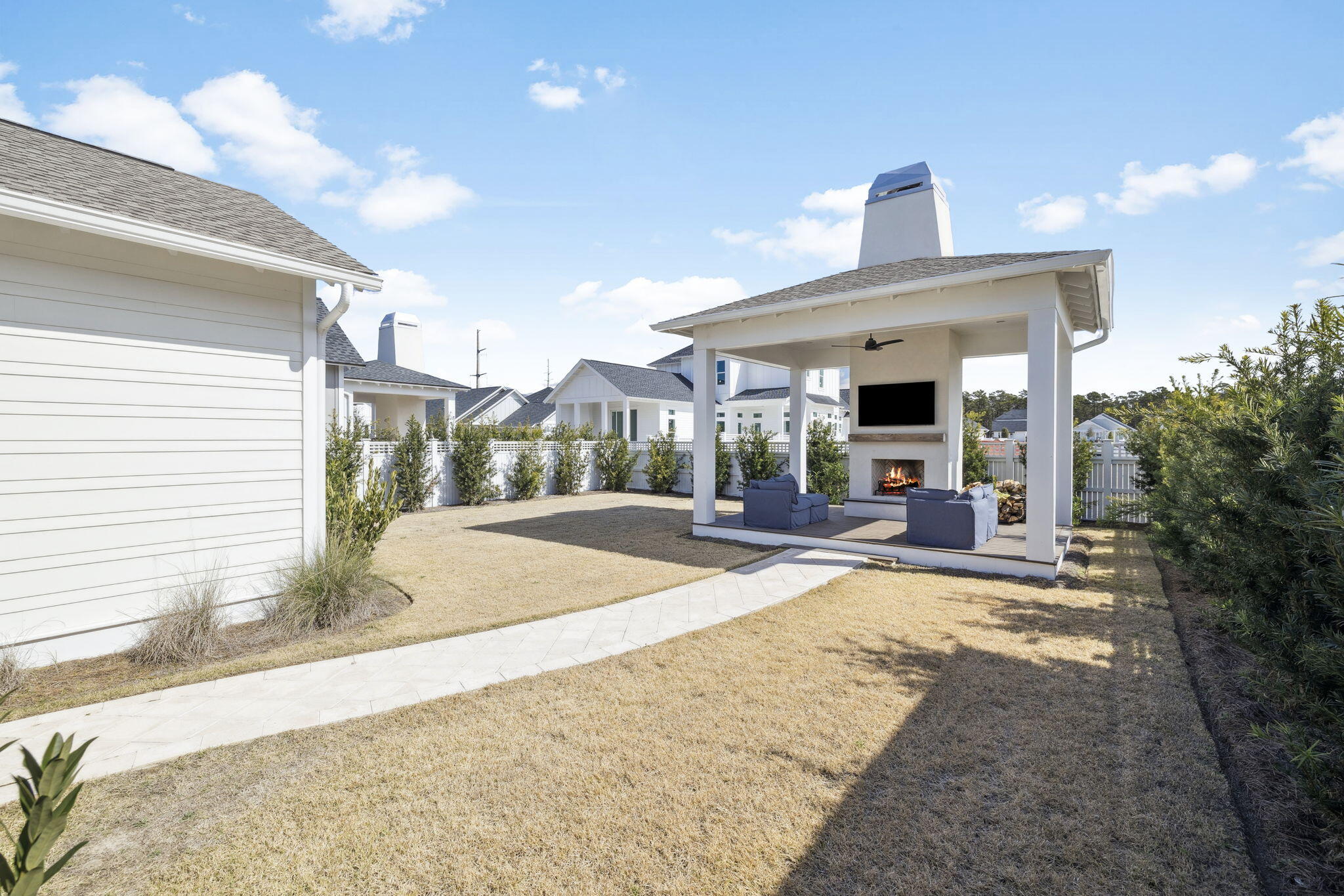 41 West Pollard Cove Inlet Beach Inlet Beach, FL 32461 - Photo 12 of 54 a view of a porch with furniture and garden