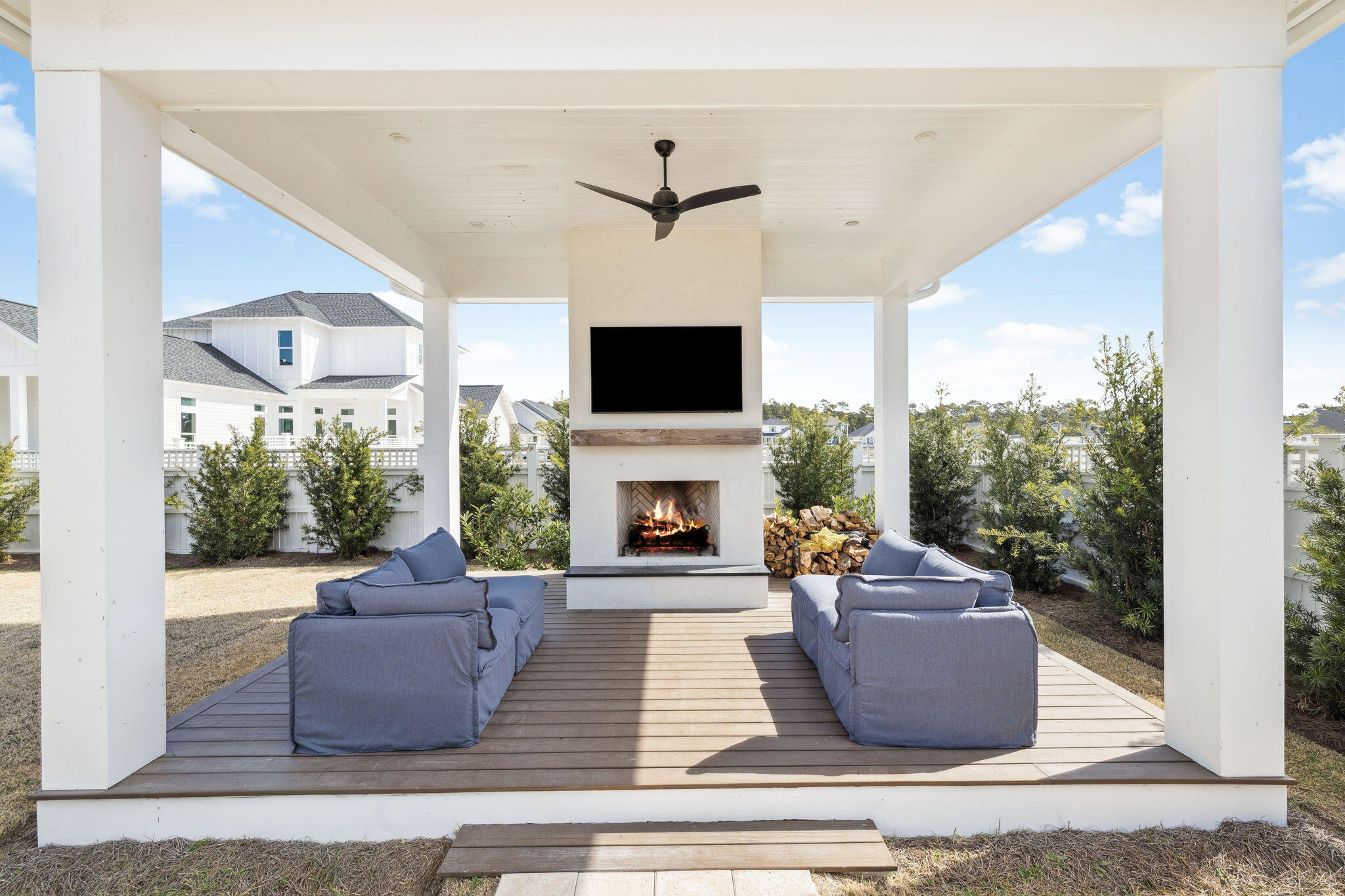 41 West Pollard Cove Inlet Beach Inlet Beach, FL 32461 - Photo 15 of 54 a living room with furniture and a fireplace