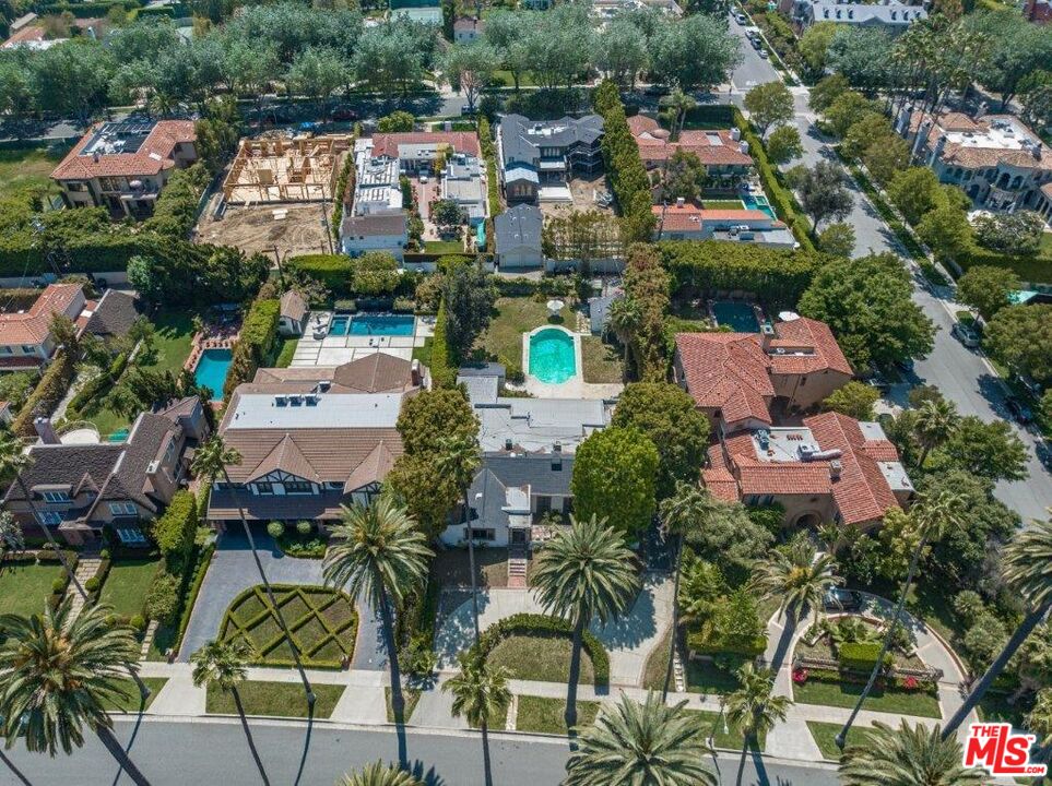 723 Foothill Road Beverly Hills, CA 90210 - Photo 8 of 9 an aerial view of residential houses with outdoor space and street view