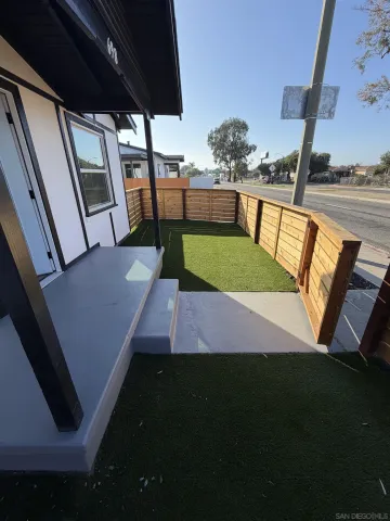 a view of yard from deck