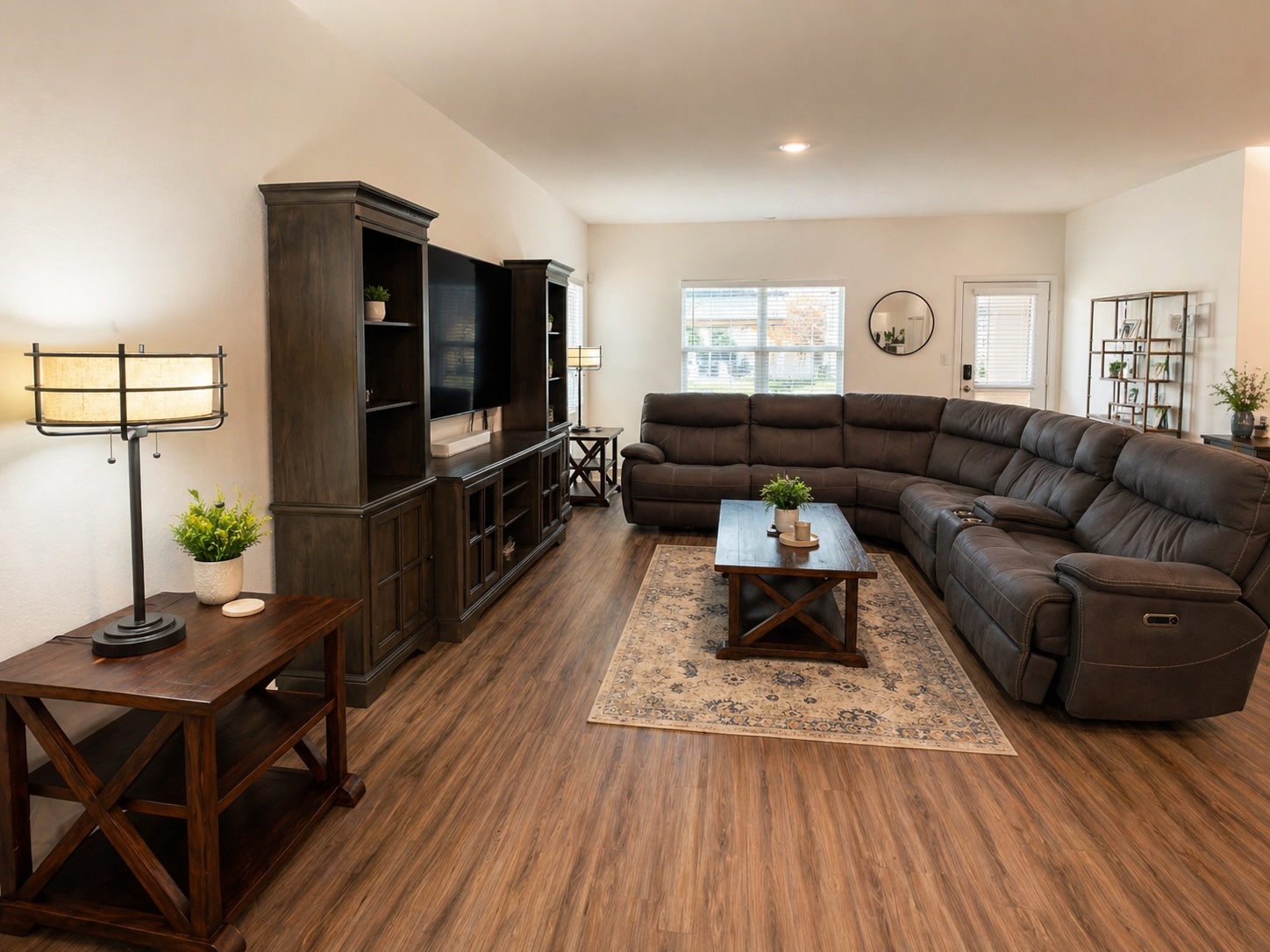 108 Blue Blaze Trail Georgetown, TX 78628 - Photo 2 of 26 a living room with furniture and a flat screen tv