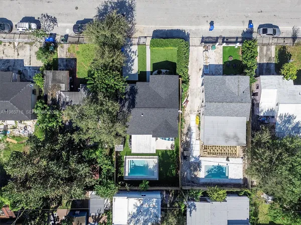 an aerial view of a house