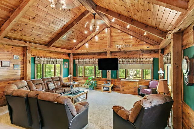 a living room with furniture