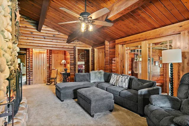 a living room with furniture