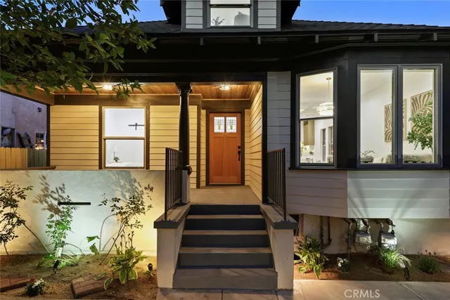 a front view of a house with a window