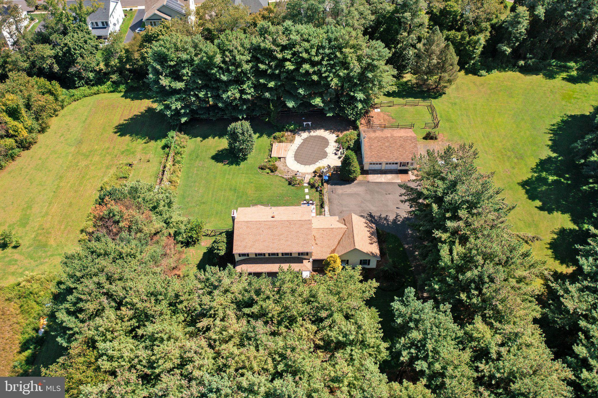87 Bordentown Chesterfield Road Chesterfield, NJ 08515 - Photo 42 of 49 an aerial view of a house with a yard