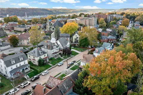 an aerial view of multiple house