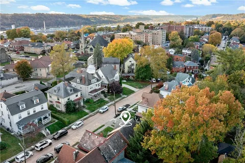 an aerial view of multiple house