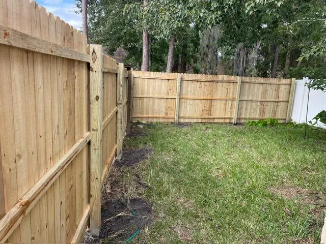 a view of a backyard