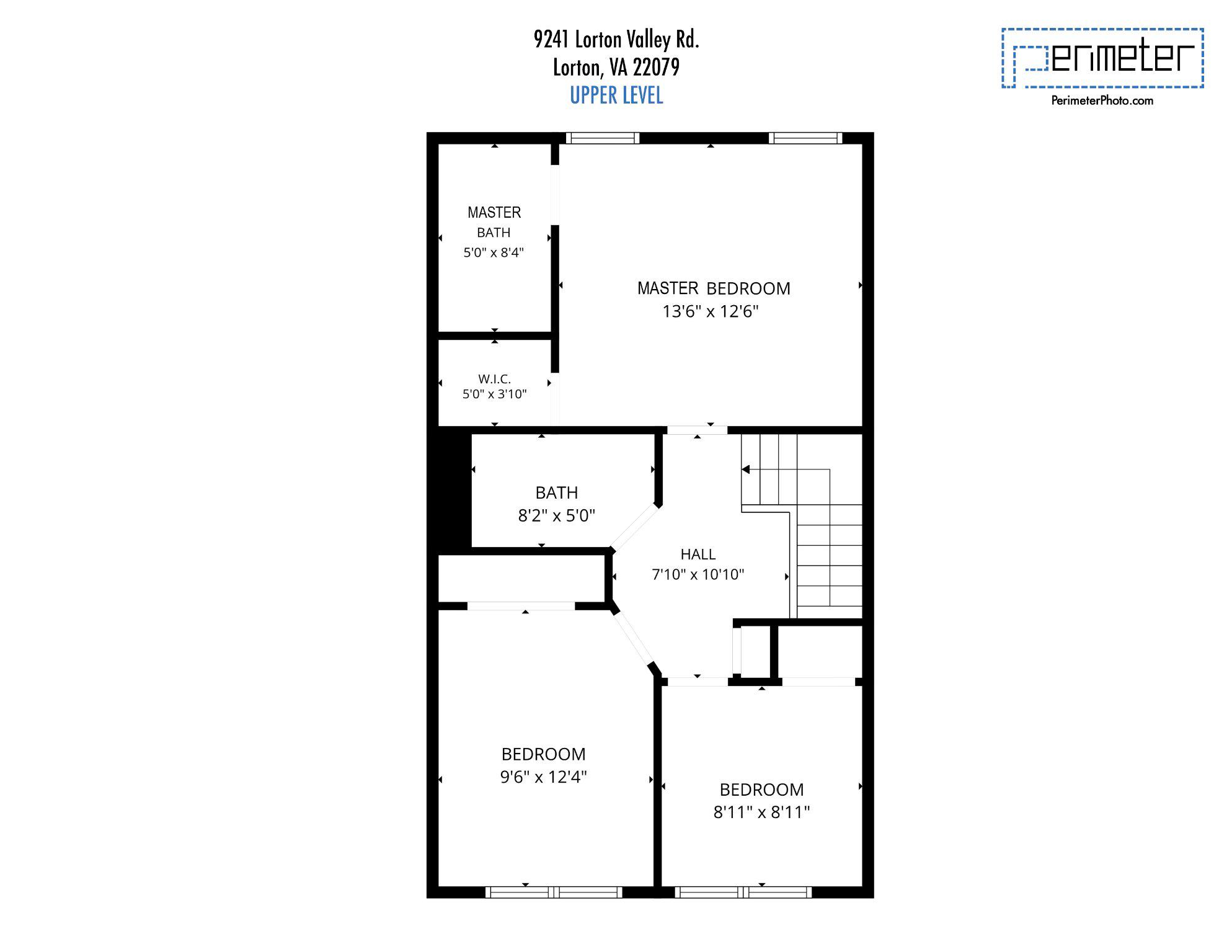 9241 Lorton Valley Road Lorton, VA 22079 - Photo 45 of 45 Upper-Level Floor Plan.