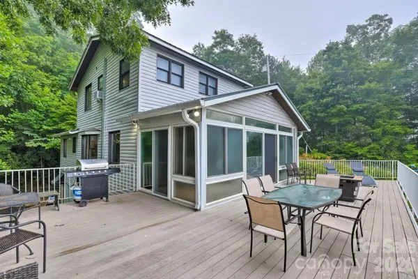 a view of a bunch of trees in a yard