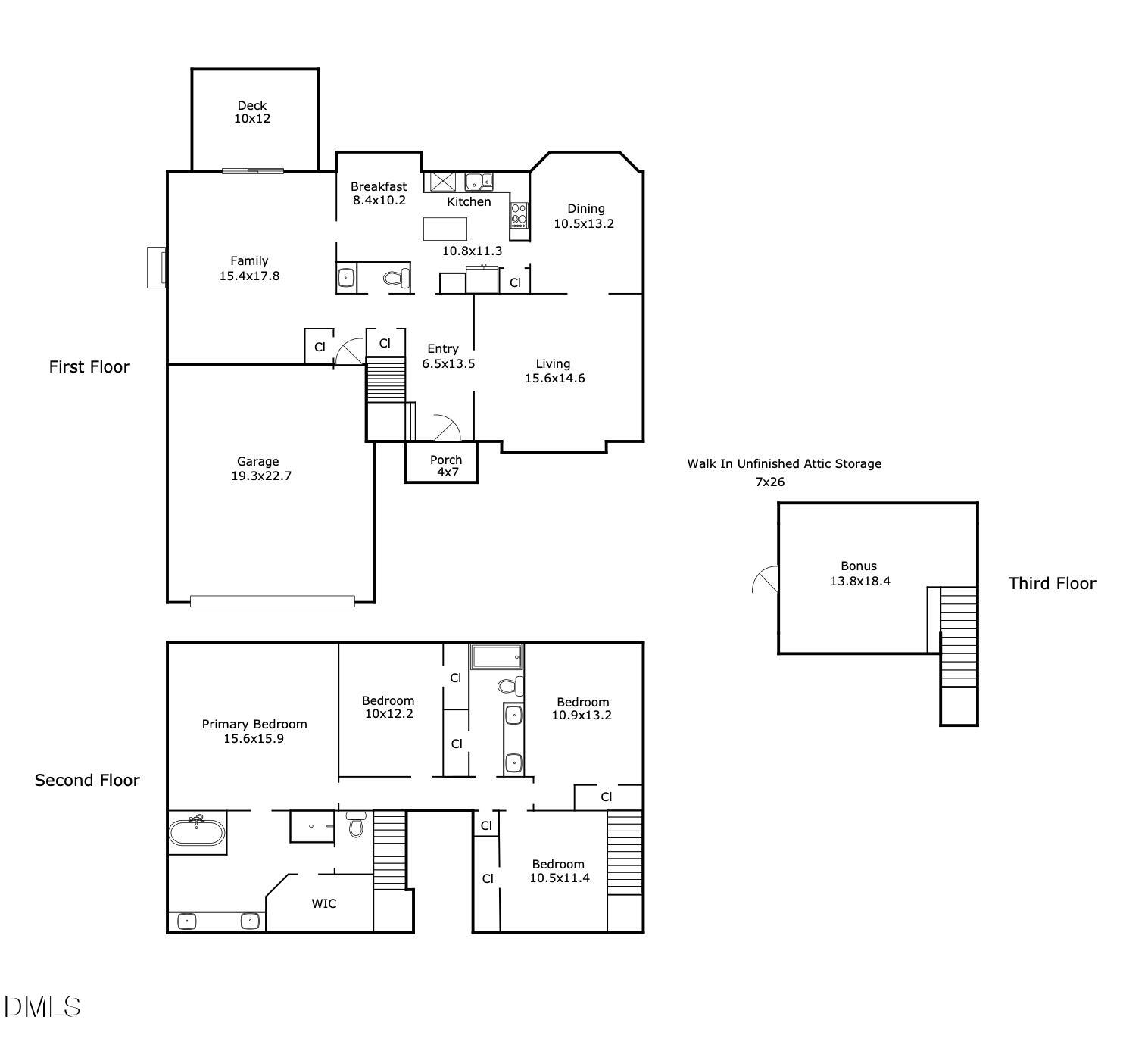 5220 Oakbrook Drive Durham, NC 27713 - Photo 37 of 38 a picture of a floor plan