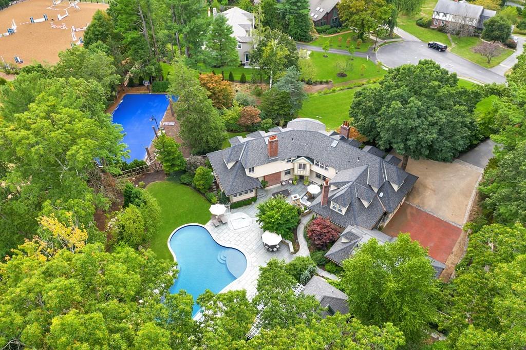 62-66 Temple Road Wellesley, MA 02482 - Photo 1 of 36 an aerial view of a house with garden space and street view