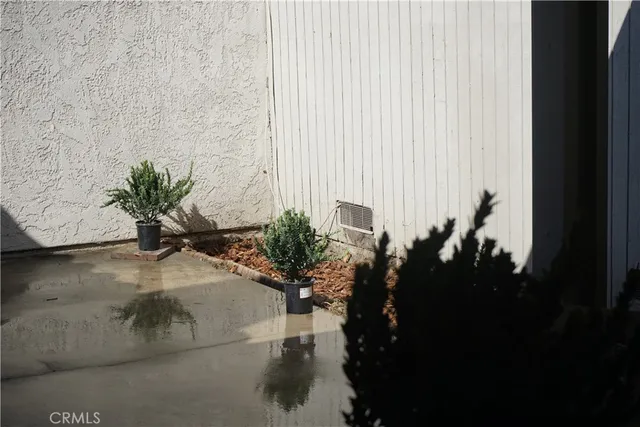 a view of a wooden door