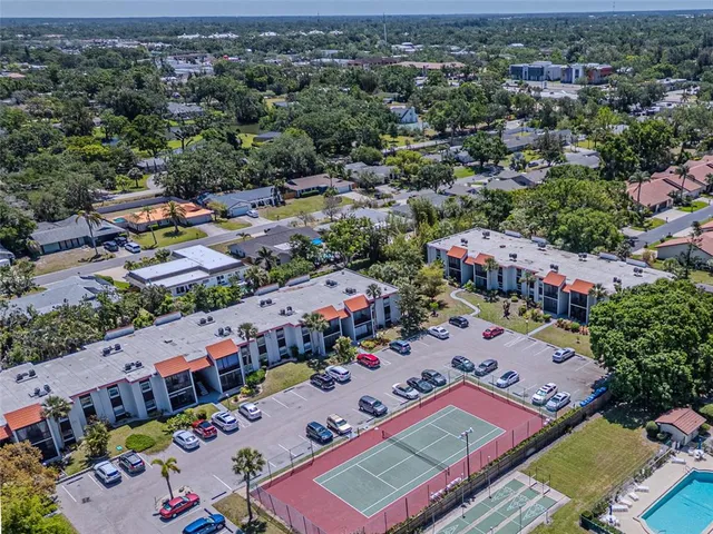 an aerial view of a city