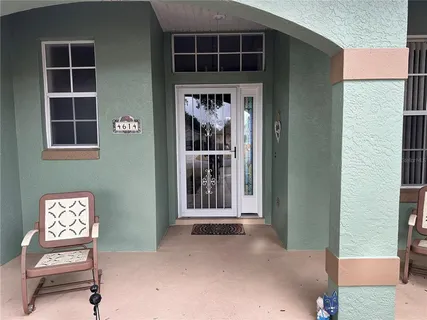 a view of front door of house