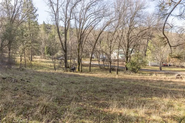 a view of a backyard of a house