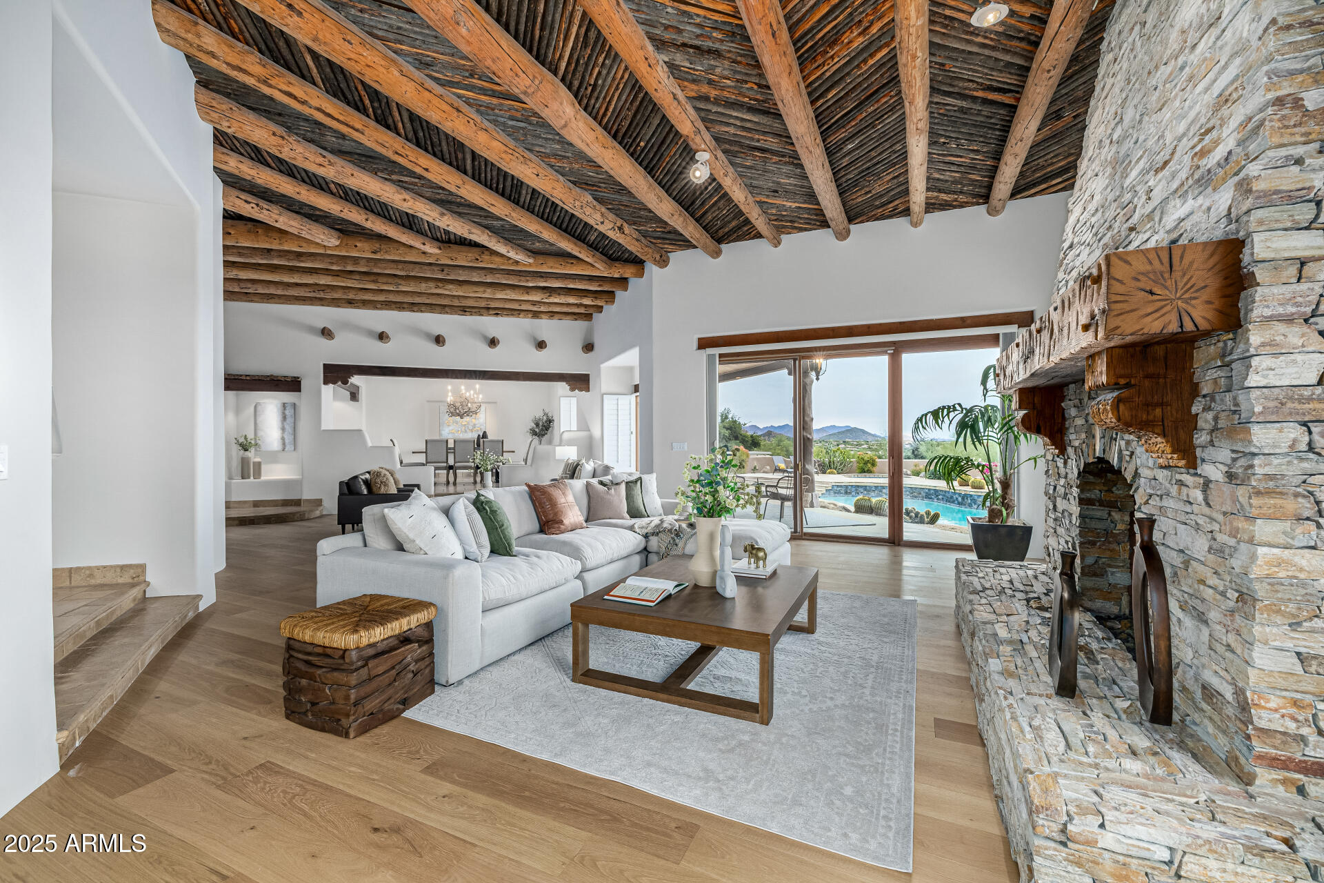 34877 North Ridgeway Drive Carefree, AZ 85377 - Photo 11 of 55 Santa Fe styled Viga & Latilla ceilings