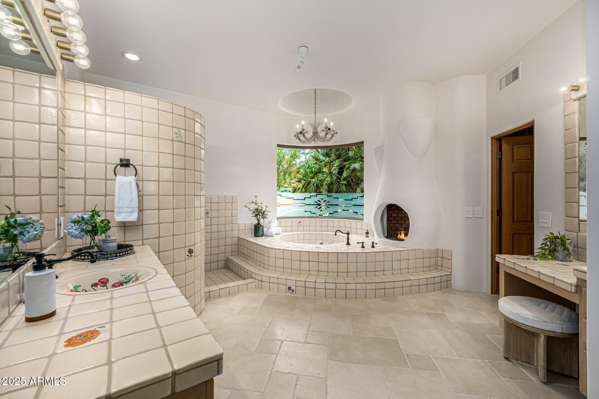 34877 North Ridgeway Drive Carefree, AZ 85377 - Photo 29 of 55 His/Hers Ensuite Baths w/Fireplace