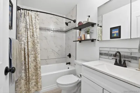 a bathroom with a sink a toilet and a shower