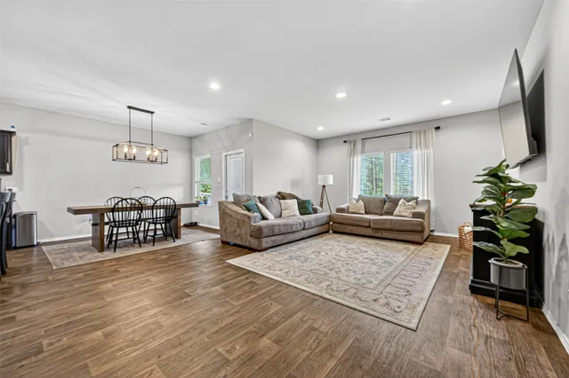 a living room with furniture and a couch