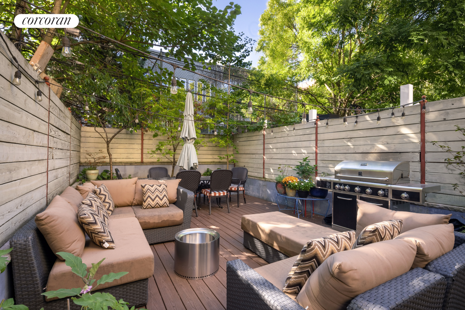 a outdoor living space with furniture