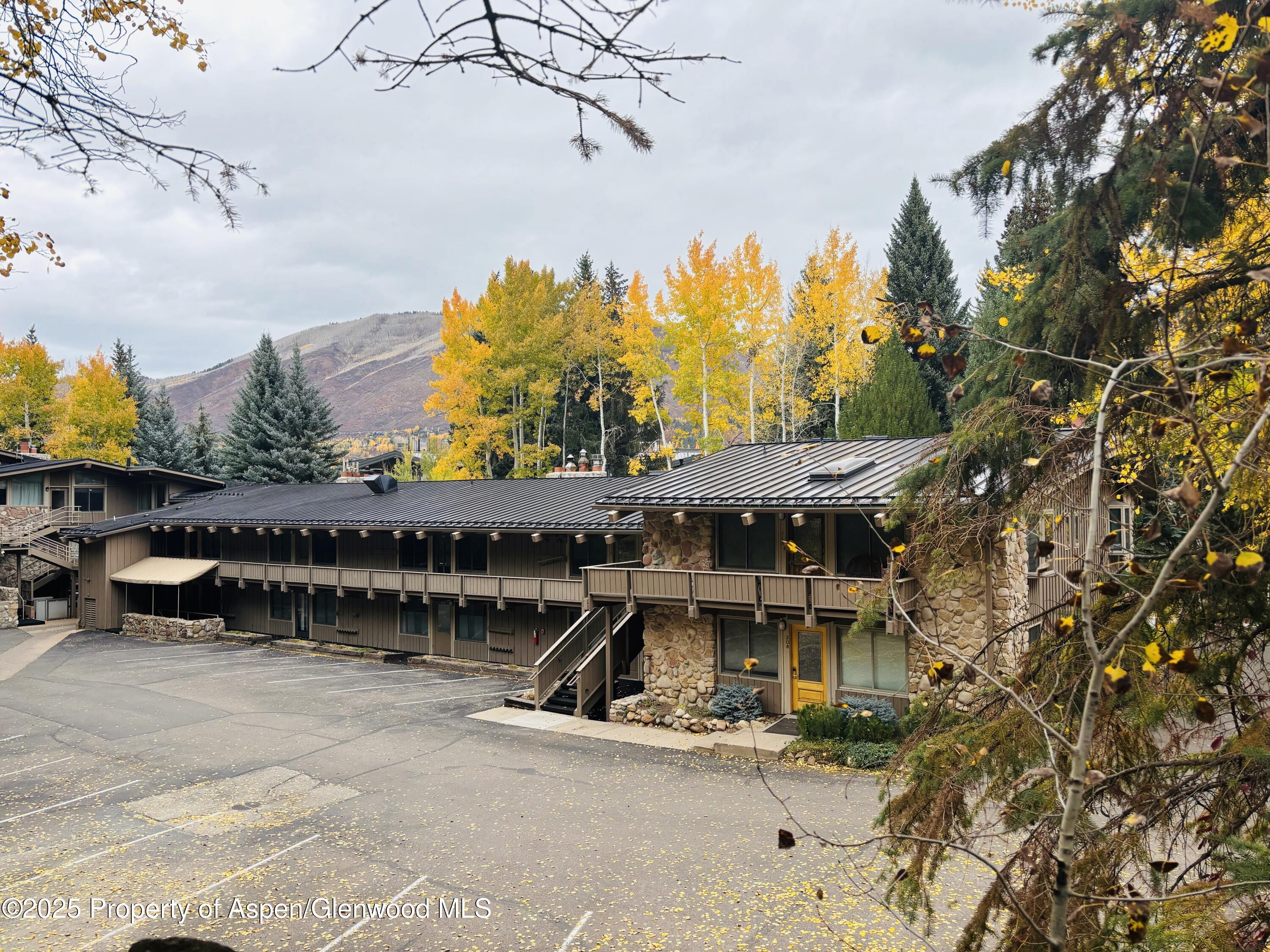 107 Aspen Mountain Road, Unit 4 Aspen, CO 81611 - Photo 4 of 8 a view of a swimming pool with outdoor seating