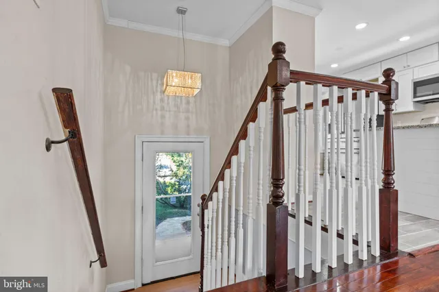 a view of an entryway with staircase