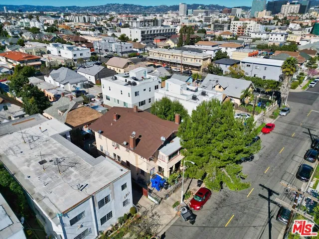an aerial view of a city