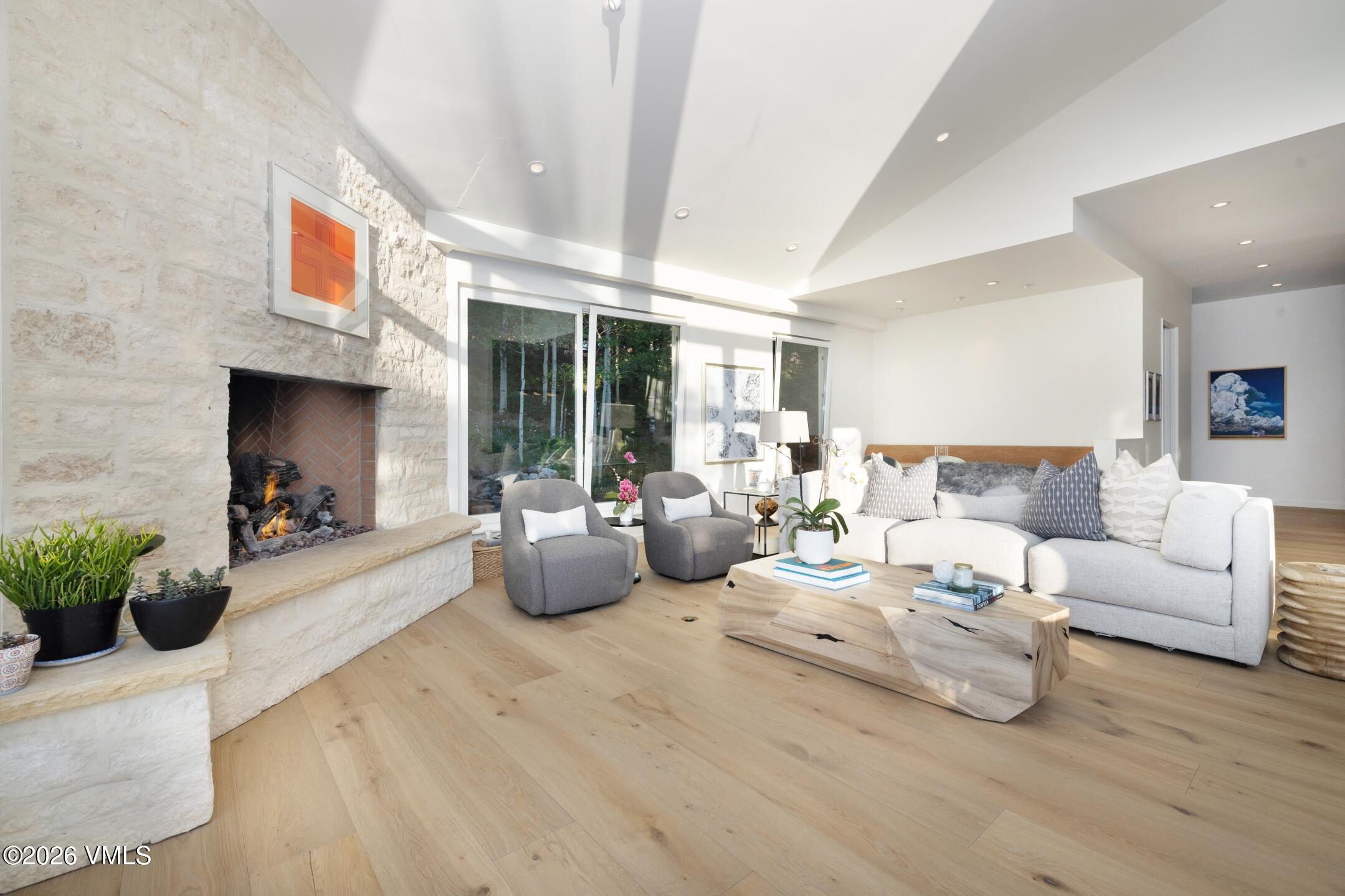 4340 June Point Avon, CO 81620 - Photo 4 of 43 a living room with furniture potted plant and a fireplace