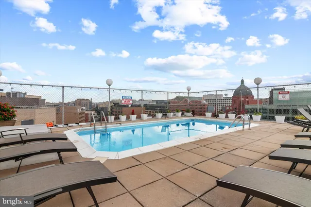 a view of a terrace with seating area