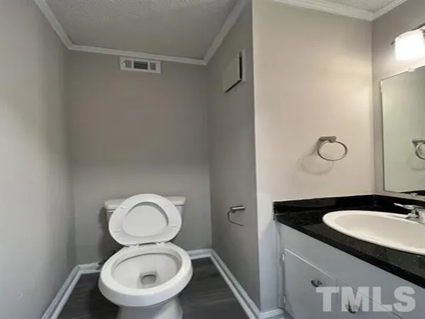 an empty room with a workbench