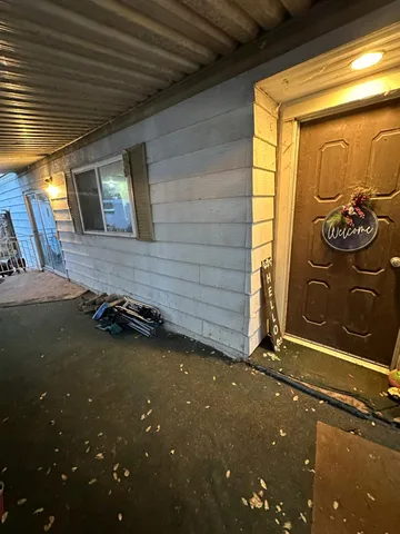 a view of a door of the house