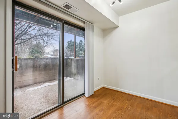 a view of a glass door with a glass door