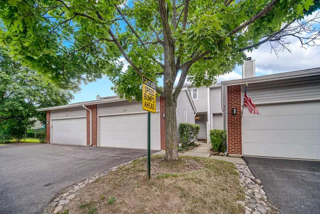 a view of a house with a yard and garage